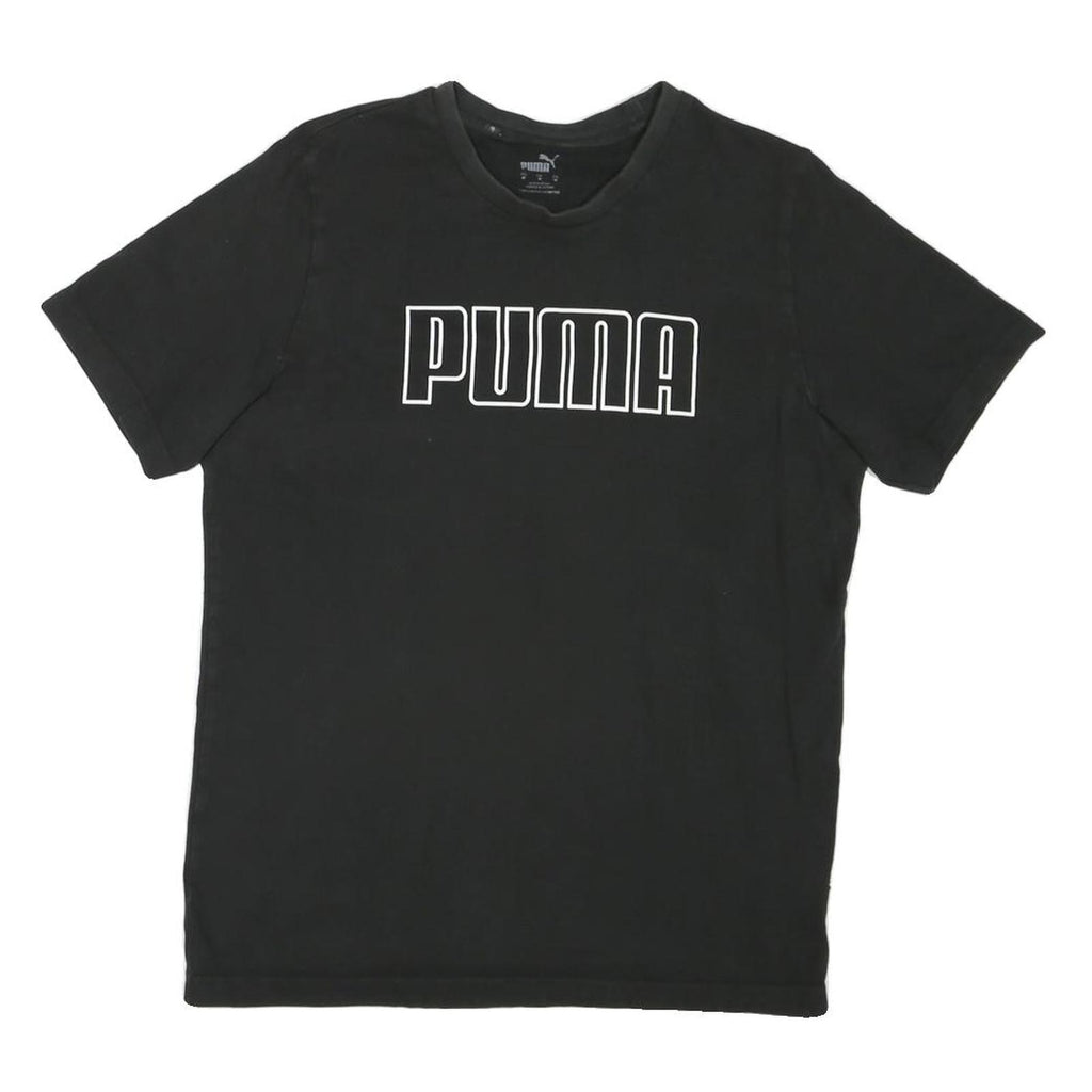 PUMA Mens Black S Graphic T-Shirt Short Sleeve Crew Neck Cotton Blend
