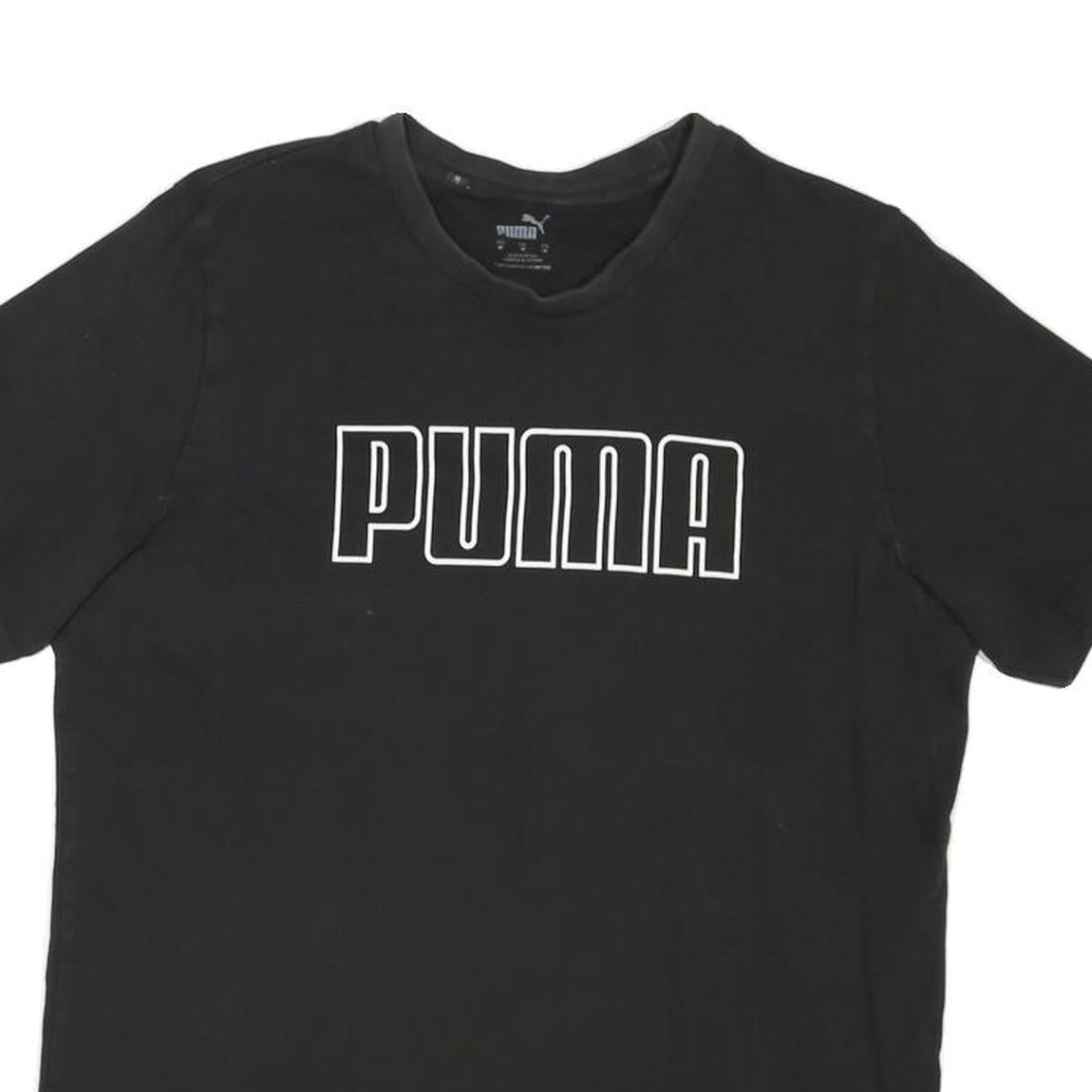 PUMA Mens Black S Graphic T-Shirt Short Sleeve Crew Neck Cotton Blend