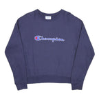 CHAMPION REVERSE WEAVE Womens Blue Crew Neck M Sweatshirt Logo Embroidered