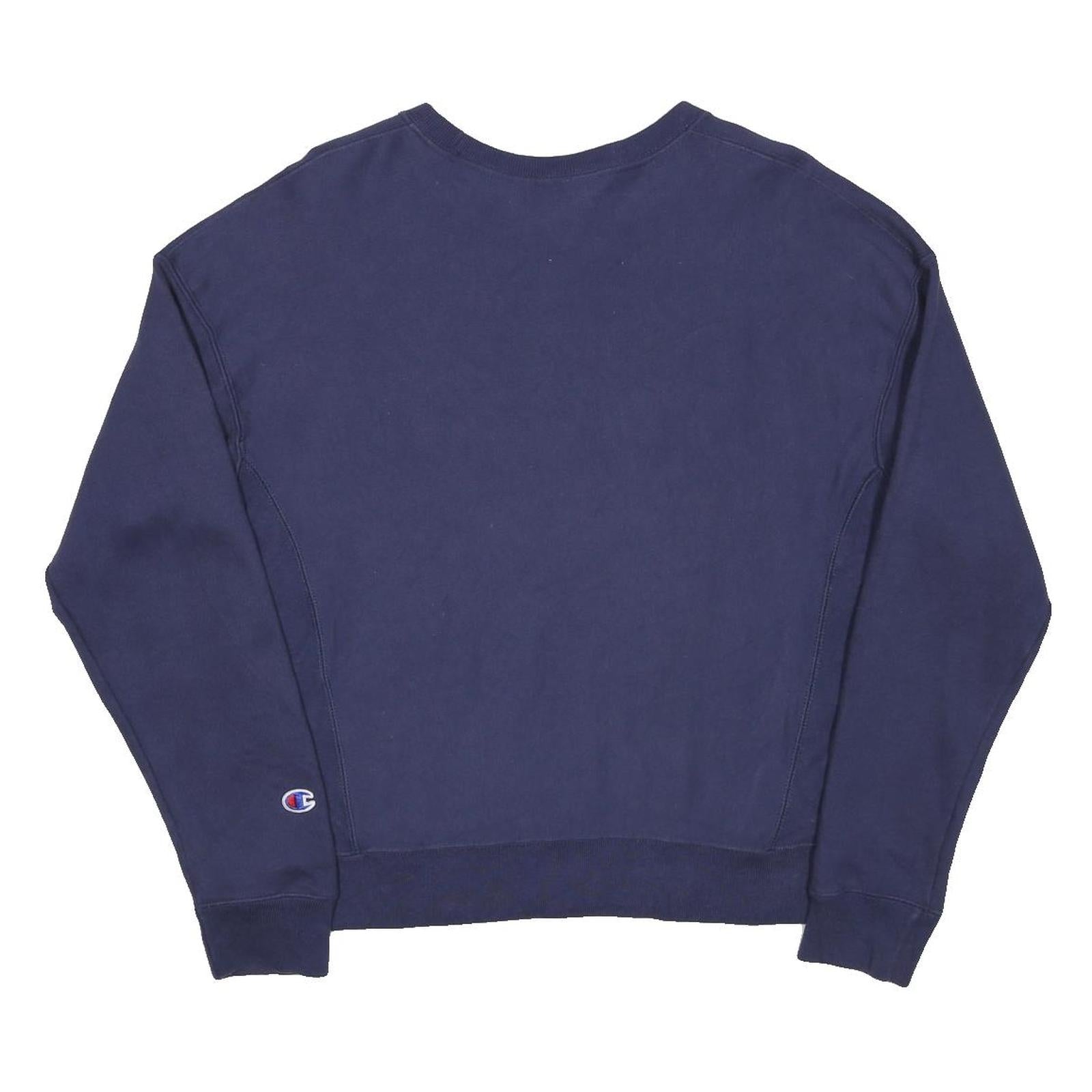 CHAMPION REVERSE WEAVE Womens Blue Crew Neck M Sweatshirt Logo Embroidered