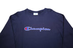 CHAMPION REVERSE WEAVE Womens Blue Crew Neck M Sweatshirt Logo Embroidered
