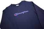 CHAMPION REVERSE WEAVE Womens Blue Crew Neck M Sweatshirt Logo Embroidered