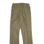 Mens Polyester Blend Beige Regular Fit Cargo Trousers W26 L33 Utility Style Zip