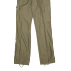 Mens Polyester Blend Beige Regular Fit Cargo Trousers W26 L33 Utility Style Zip