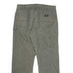 DICKIES Mens Cotton Blend Green Regular Straight Trousers W38 L31 Workwear Zip