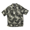AXCESS Mens Black & Grey Floral Cotton Blend Casual Shirt M Summer Style