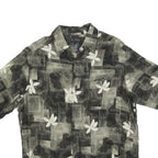 AXCESS Mens Black & Grey Floral Cotton Blend Casual Shirt M Summer Style