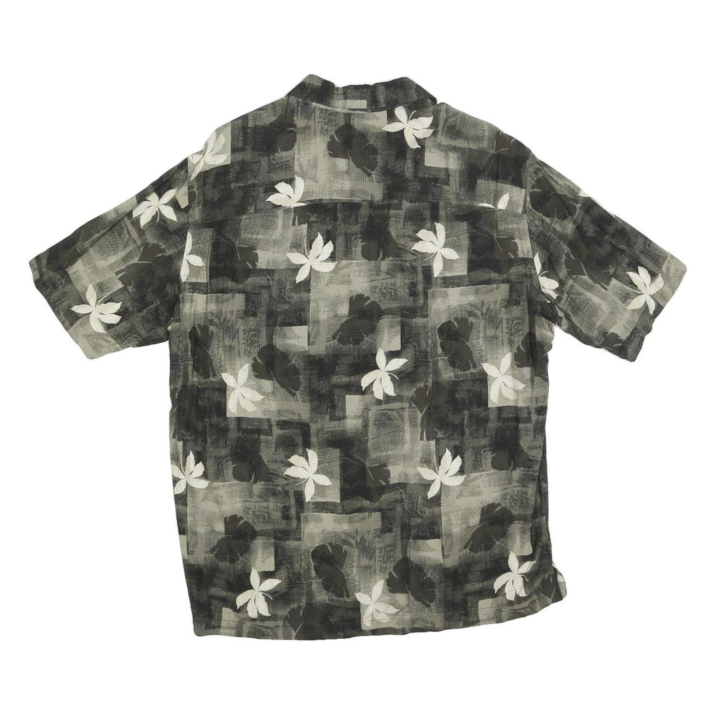 AXCESS Mens Black & Grey Floral Cotton Blend Casual Shirt M Summer Style