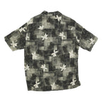 AXCESS Mens Black & Grey Floral Cotton Blend Casual Shirt M Summer Style