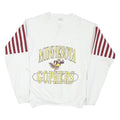 LOGO 7 Mens White & Maroon Minnesota Gophers Crew Neck L Cotton Blend Pullover