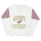LOGO 7 Mens White & Maroon Minnesota Gophers Crew Neck L Cotton Blend Pullover