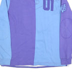 NIKE Mens Purple & Blue Long Sleeve Number 01 Rugby Polo Shirt XL Sportwear