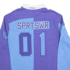 NIKE Mens Purple & Blue Long Sleeve Number 01 Rugby Polo Shirt XL Sportwear