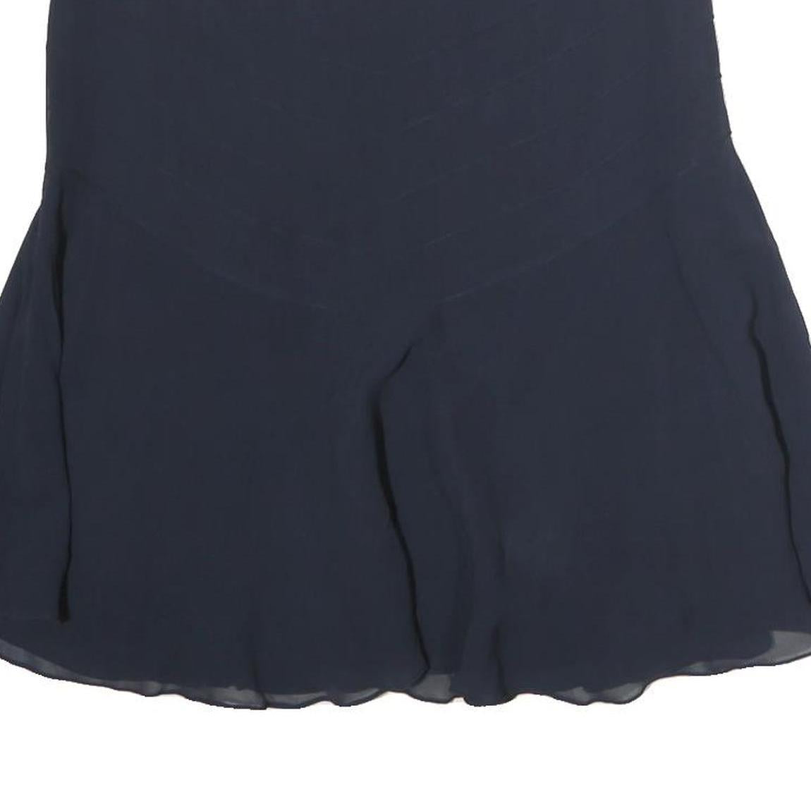 RALPH LAUREN Womens Navy Blue Flare Knee Length Polyester Skirt Size M Elegant