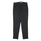 STEFANEL Womens Cotton Blend Black Slim Straight Trousers W28 L27 Classic Zip