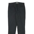 STEFANEL Womens Cotton Blend Black Slim Straight Trousers W28 L27 Classic Zip