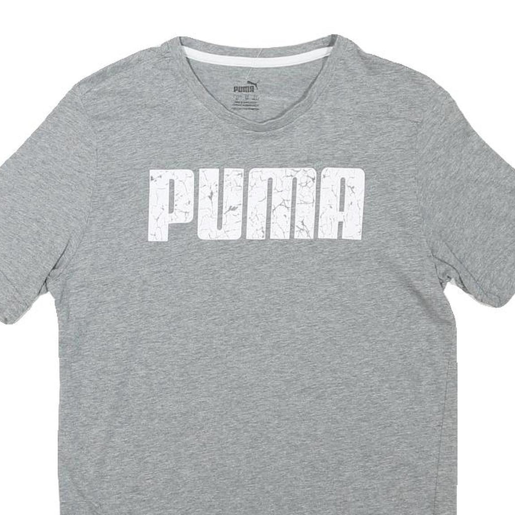 PUMA Womens Grey Classic T-Shirt XS Short Sleeve Crew Neck Cotton Blend Casual
