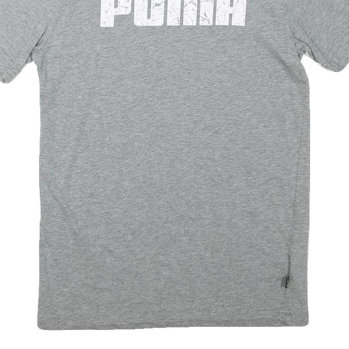 PUMA Womens Grey Classic T-Shirt XS Short Sleeve Crew Neck Cotton Blend Casual