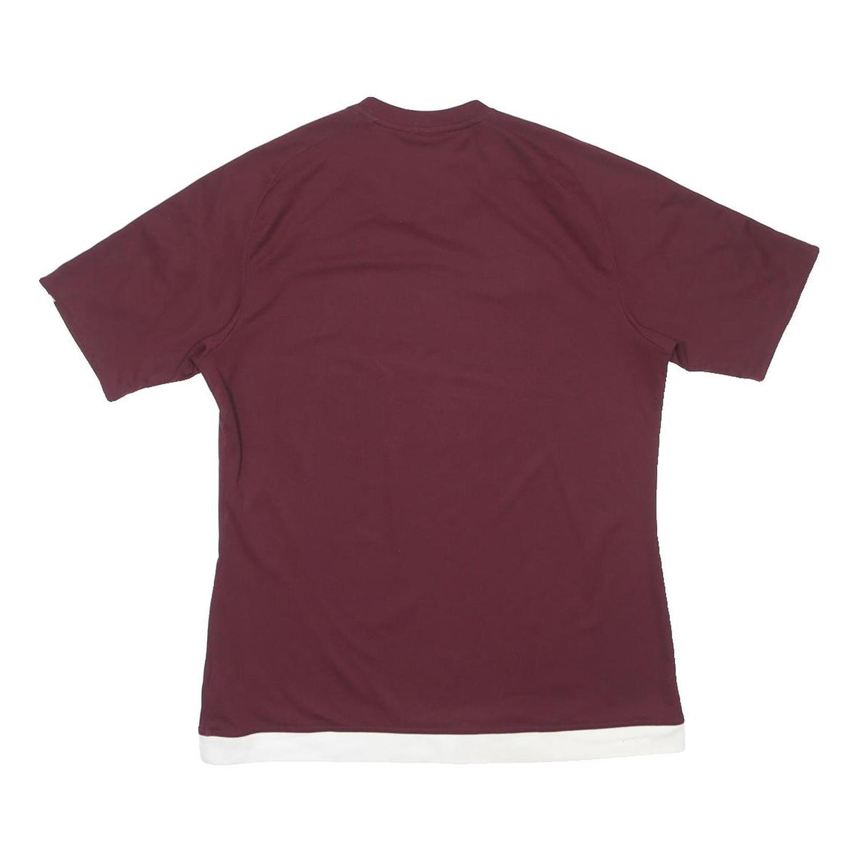 ADIDAS Mens Maroon & White Football Shirt L Short Sleeve Crew Neck Sports Tee