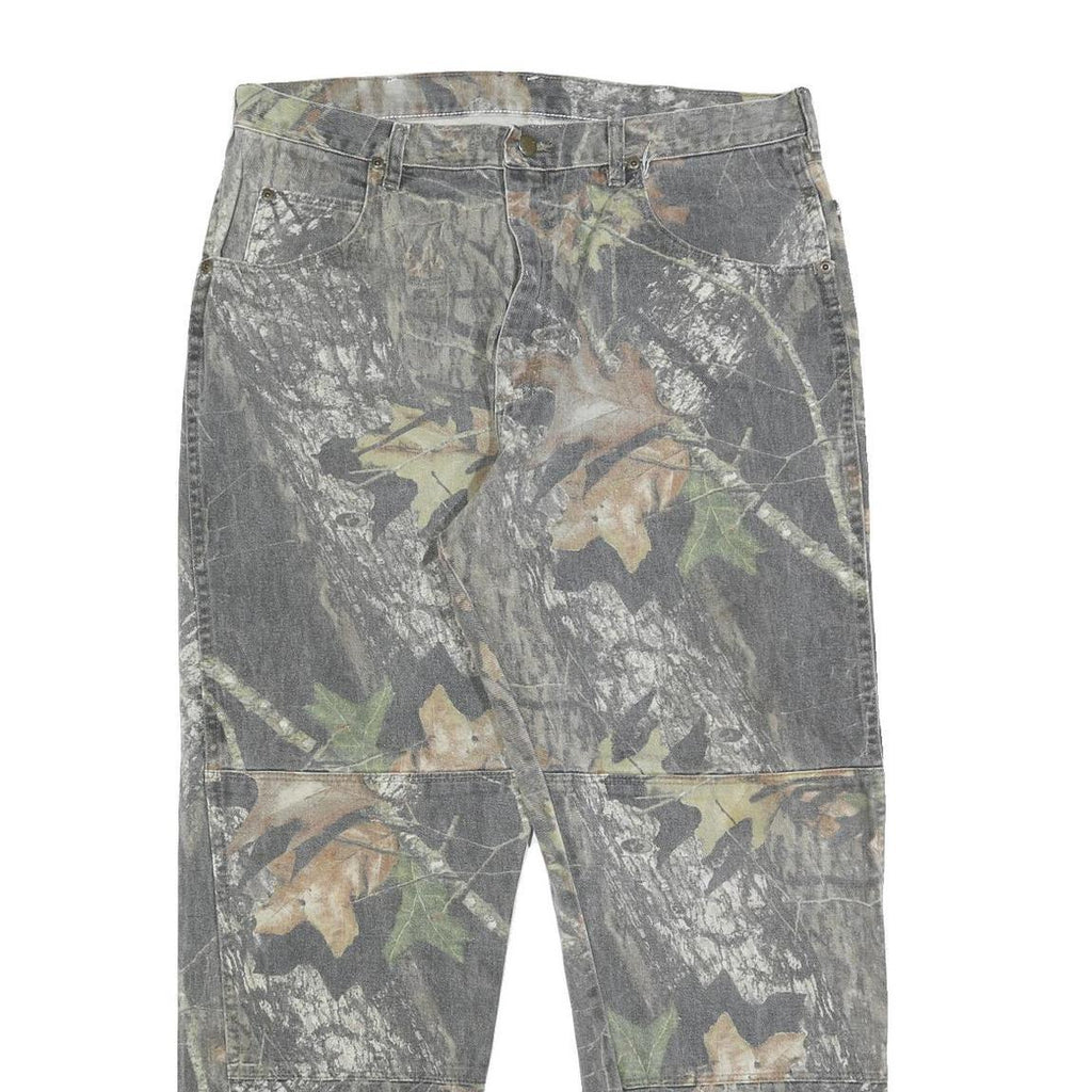 WRANGLER Mens Cotton Relaxed Straight Camouflage Trousers W38 L32 Outdoor Casual