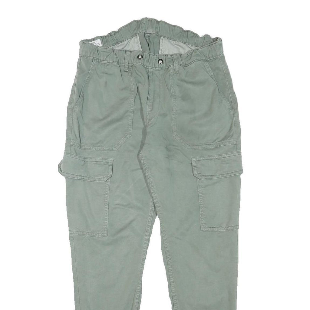 Womens Relaxed Fit Cotton Blend Sage Green W30 L28 Cargo Trousers Casual Comfort