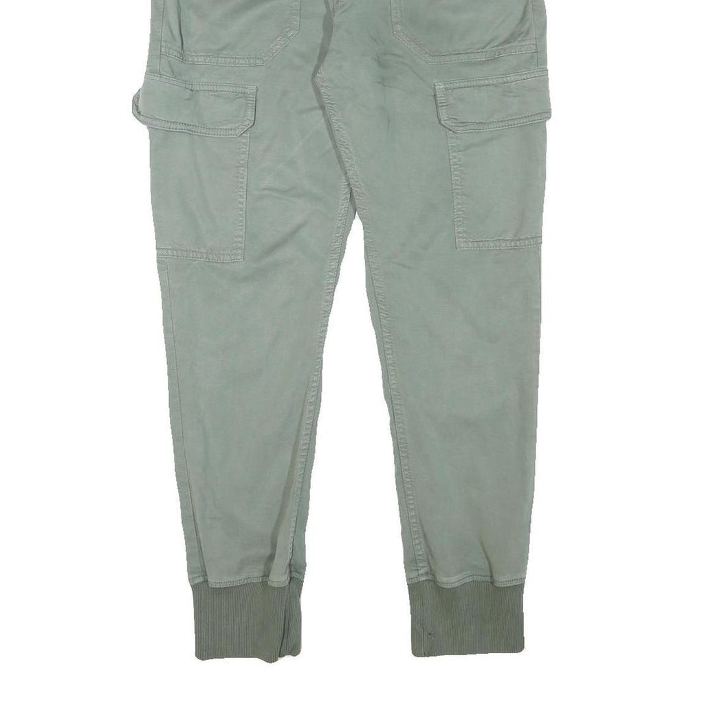 Womens Relaxed Fit Cotton Blend Sage Green W30 L28 Cargo Trousers Casual Comfort