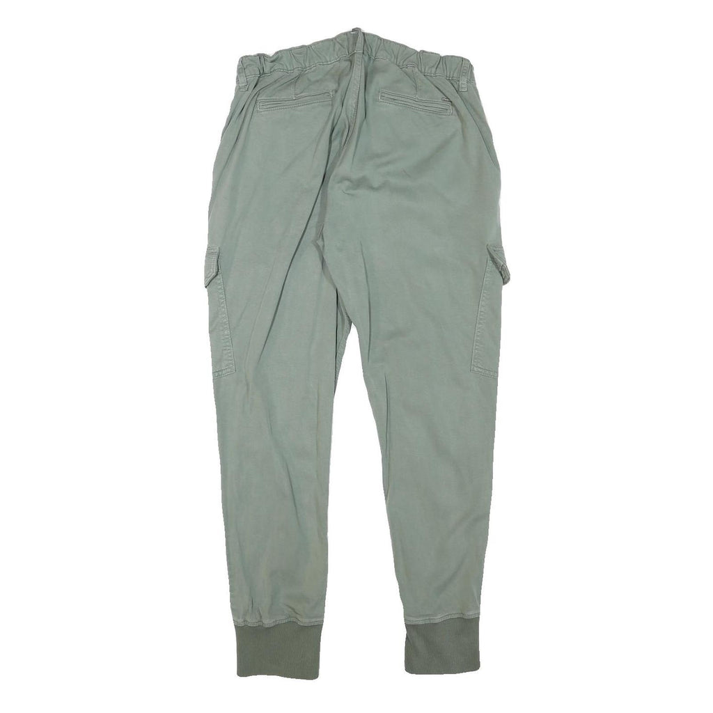 Womens Relaxed Fit Cotton Blend Sage Green W30 L28 Cargo Trousers Casual Comfort