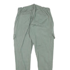 Womens Relaxed Fit Cotton Blend Sage Green W30 L28 Cargo Trousers Casual Comfort