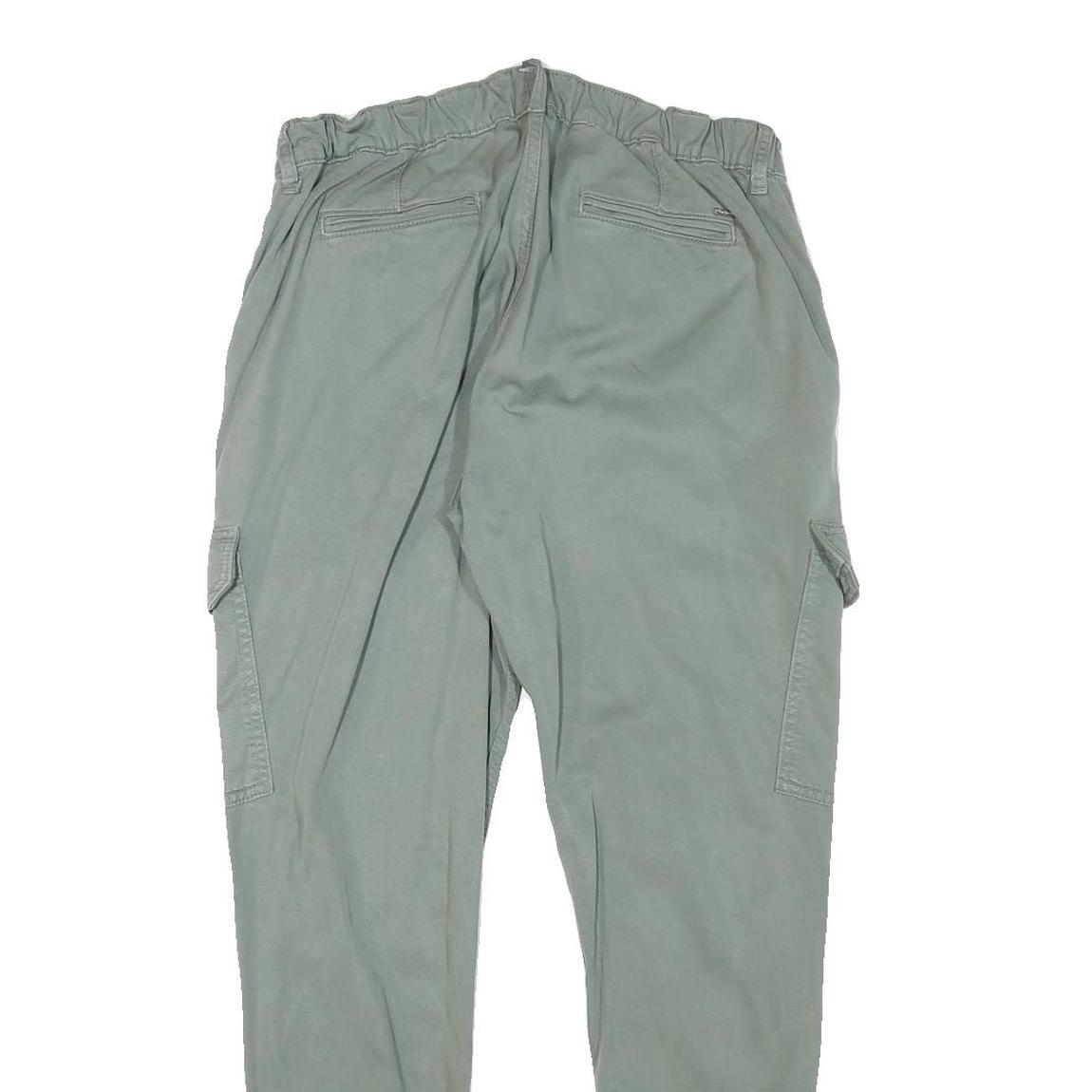 Womens Relaxed Fit Cotton Blend Sage Green W30 L28 Cargo Trousers Casual Comfort