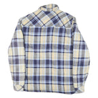 DRAVUS Mens Blue Beige Check Button Jacket L Cotton Blend Casual Long Sleeve