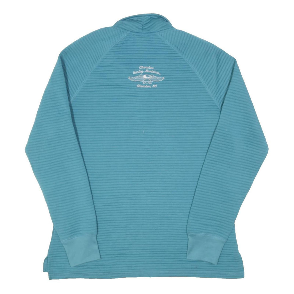 HARLEY DAVIDSON Womens Blue Polyester Blend Jacket M Zip Casual Pullover