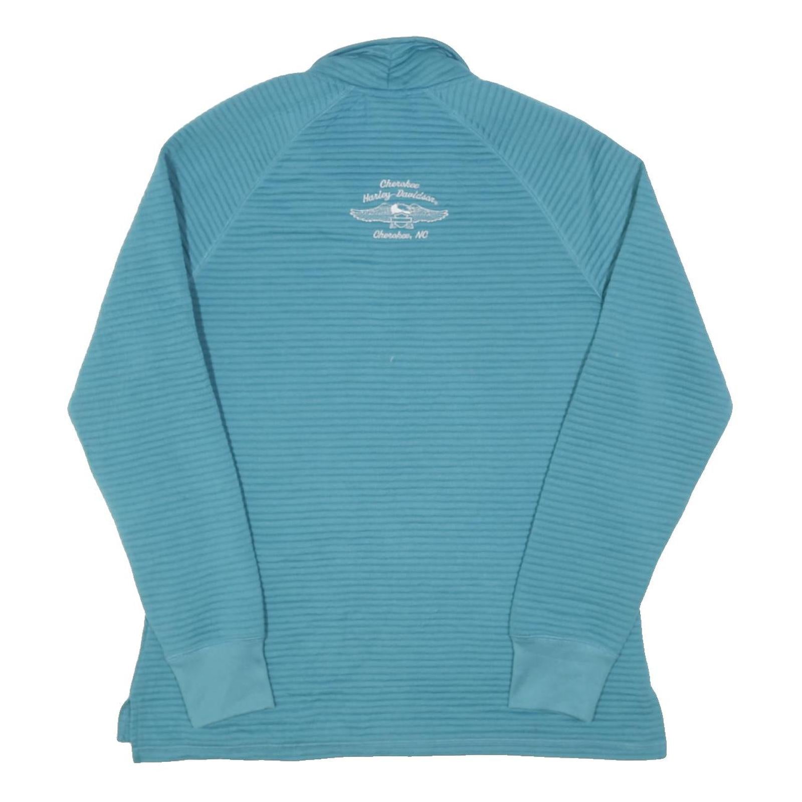 HARLEY DAVIDSON Womens Blue Polyester Blend Jacket M Zip Casual Pullover