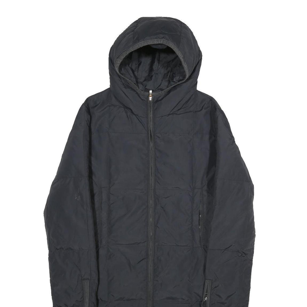 MISS SIXTY Womens Black Hooded Zip Up Longline Polyamide Jacket S Plain Stylish