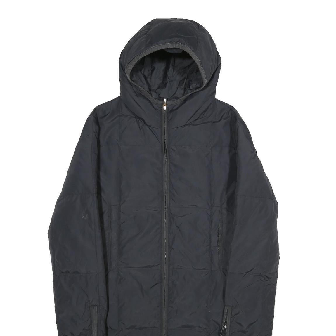 MISS SIXTY Womens Black Hooded Zip Up Longline Polyamide Jacket S Plain Stylish