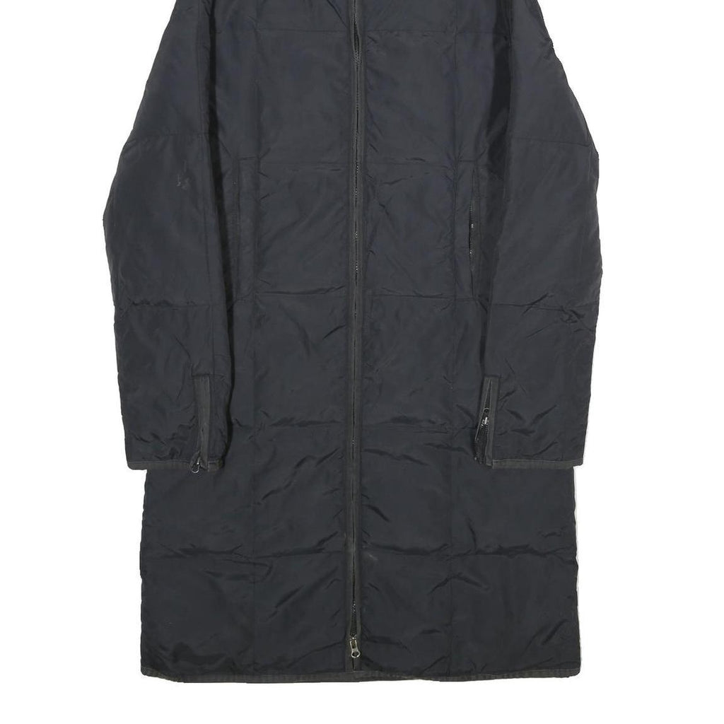 MISS SIXTY Womens Black Hooded Zip Up Longline Polyamide Jacket S Plain Stylish