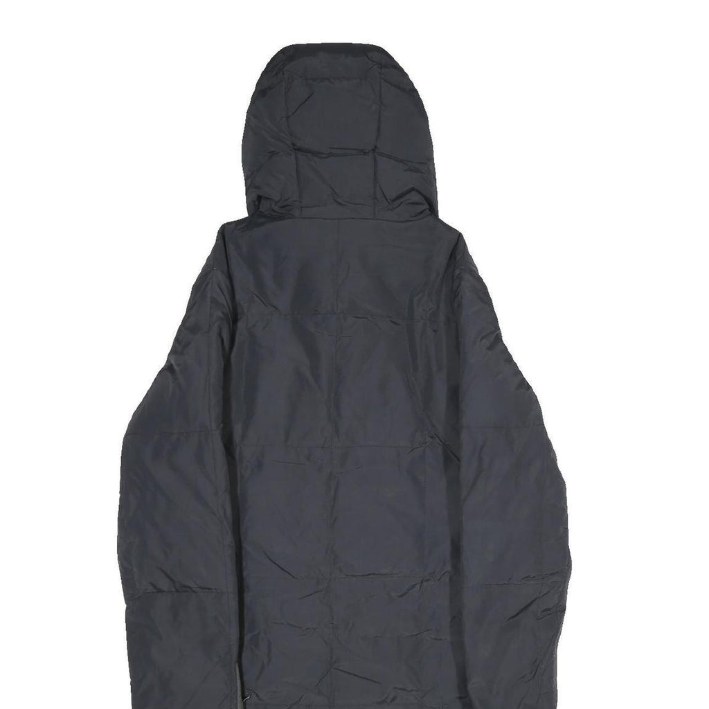 MISS SIXTY Womens Black Hooded Zip Up Longline Polyamide Jacket S Plain Stylish