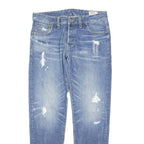 G-STAR Mens Blue Regular Fit Straight Denim Light Wash Jeans W32 L39 Distressed