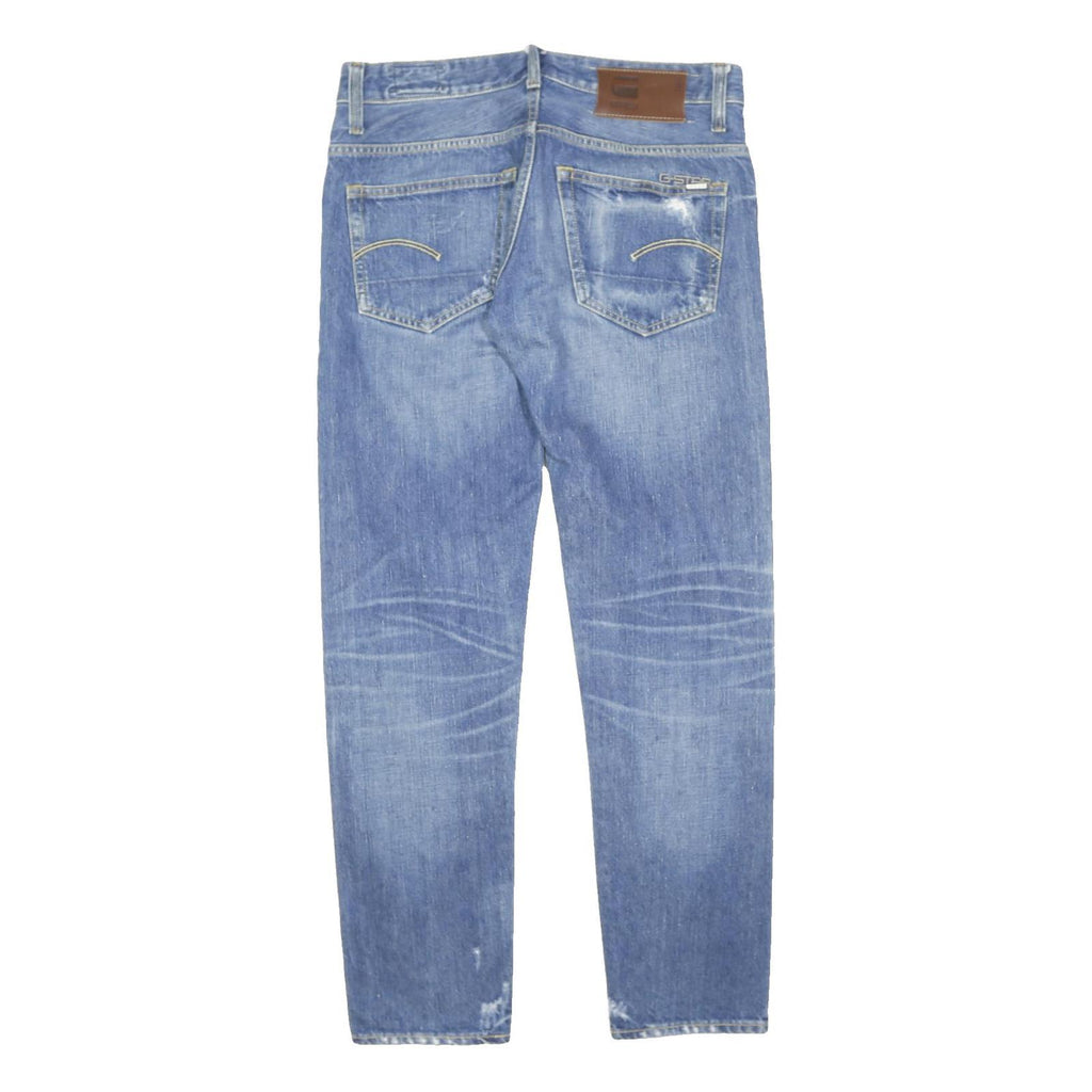 G-STAR Mens Blue Regular Fit Straight Denim Light Wash Jeans W32 L39 Distressed