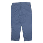 DICKIES Mens Regular Blue Workwear Zip Cotton Blend Trousers W42 L29