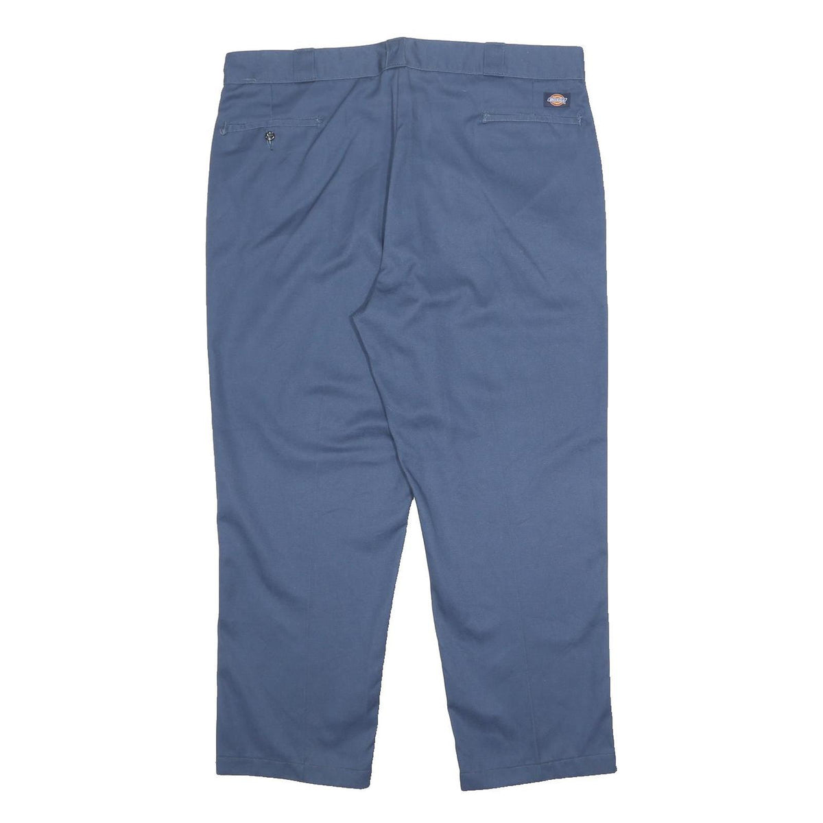 DICKIES Mens Regular Blue Workwear Zip Cotton Blend Trousers W42 L29