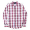 TOMMY HILFIGER Mens Red & Blue Checked Shirt S Classic Fit Button Down Cotton