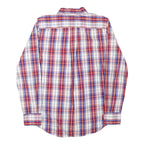 TOMMY HILFIGER Mens Red & Blue Checked Shirt S Classic Fit Button Down Cotton