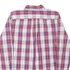 TOMMY HILFIGER Mens Red & Blue Checked Shirt S Classic Fit Button Down Cotton