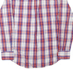 TOMMY HILFIGER Mens Red & Blue Checked Shirt S Classic Fit Button Down Cotton