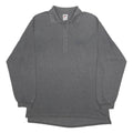 NIKE Mens Grey Long Sleeve Plain Polo Shirt L Cotton Blend Casual Sport