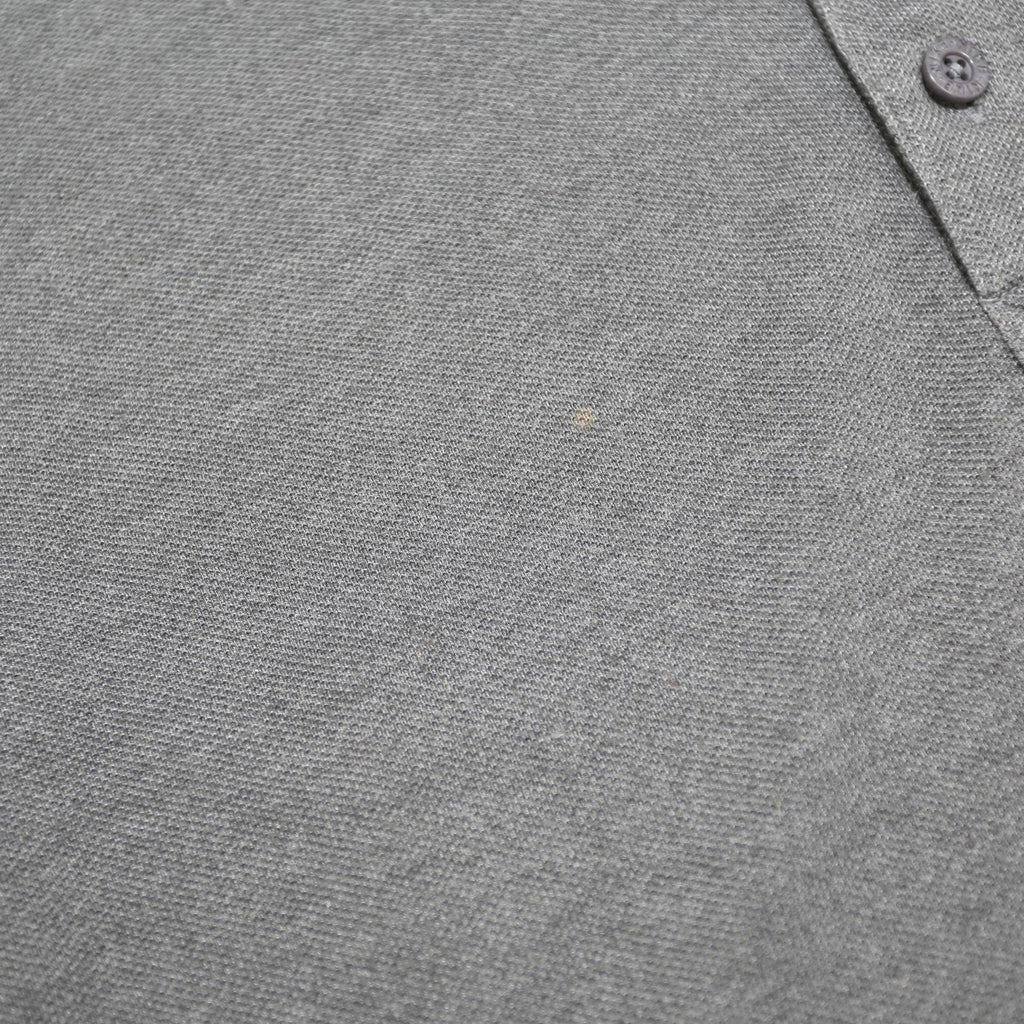 NIKE Mens Grey Long Sleeve Plain Polo Shirt L Cotton Blend Casual Sport