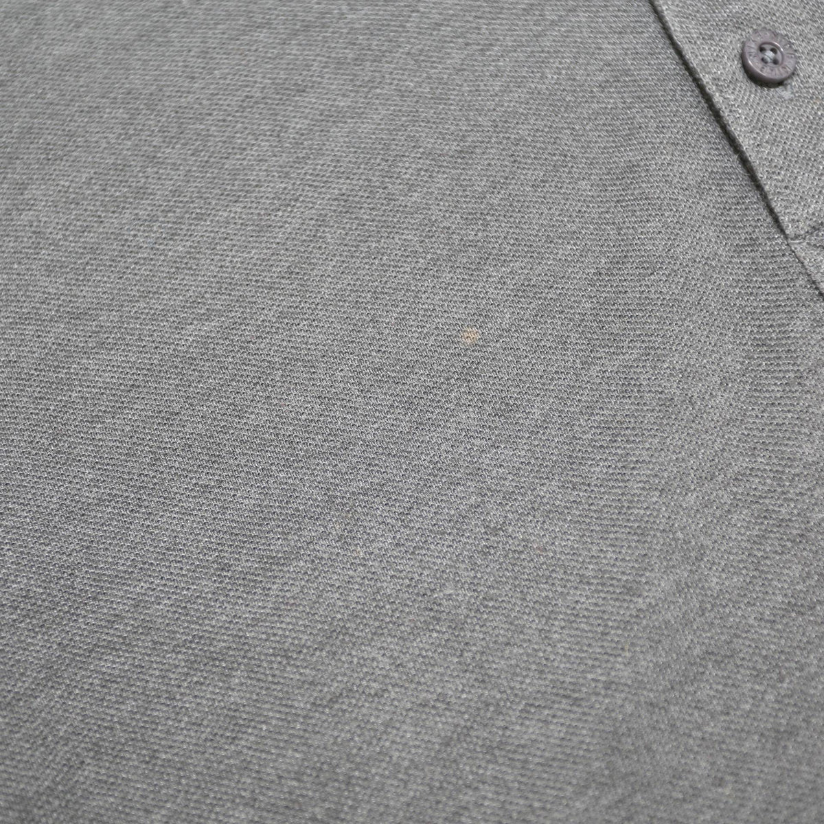 NIKE Mens Grey Long Sleeve Plain Polo Shirt L Cotton Blend Casual Sport