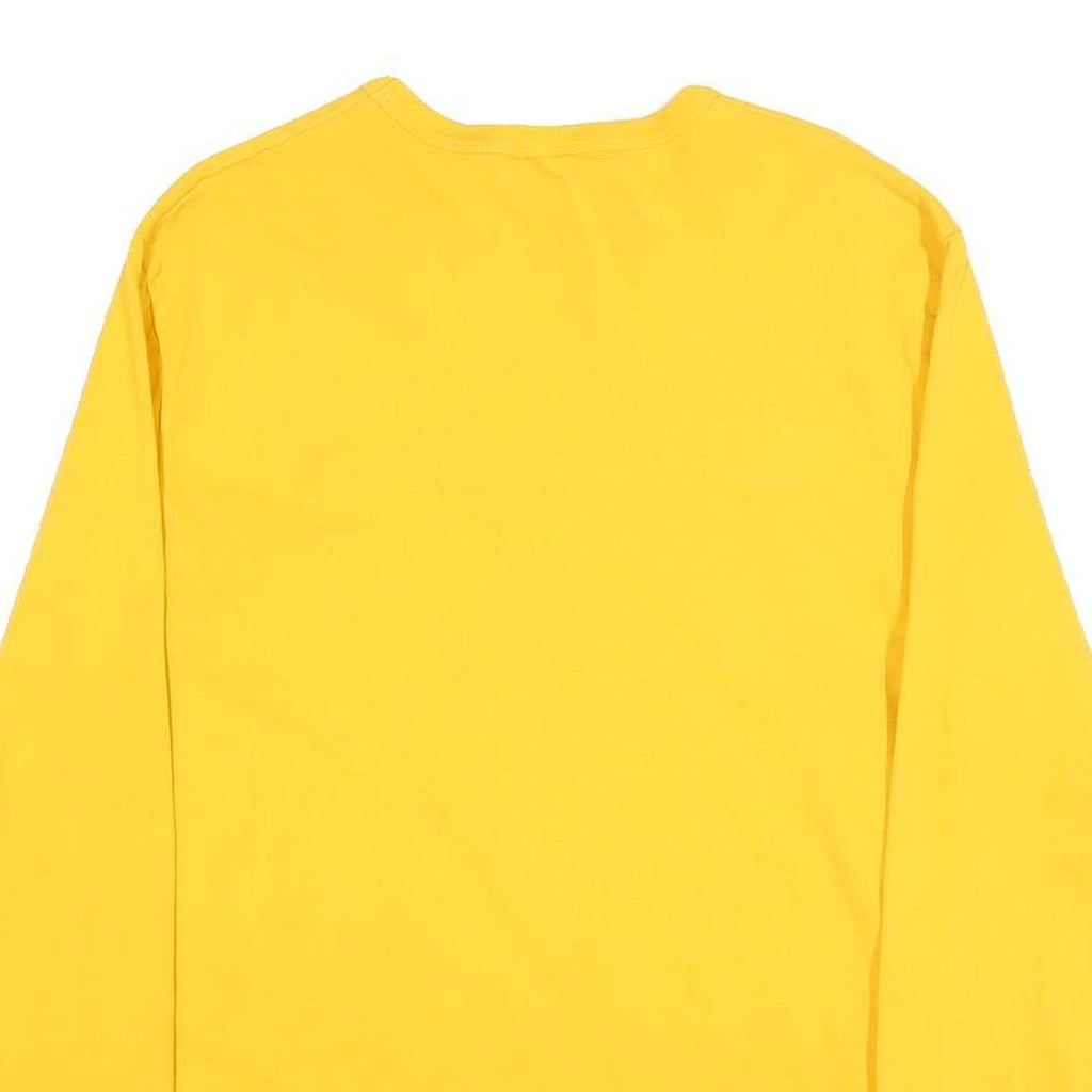 CHAMPION Mens Yellow Long Sleeve Crew Neck Logo T-Shirt M Cotton Blend