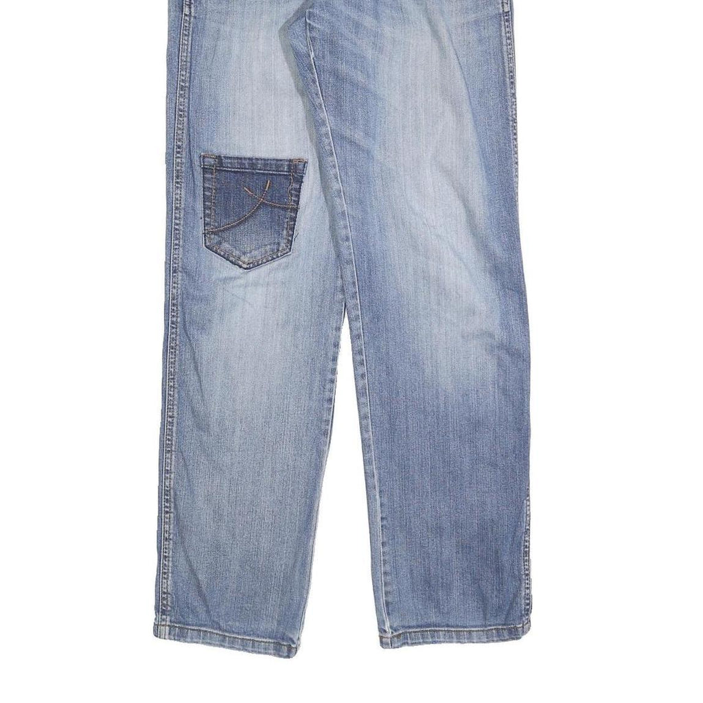 MULTI BLU Mens Regular Fit Blue Denim Jeans W32 L32 Classic Cotton Blend Zip