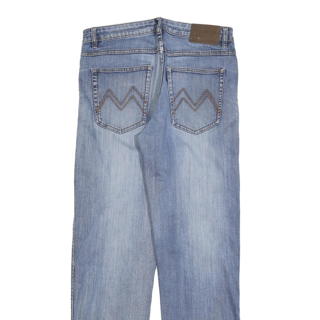 MULTI BLU Mens Regular Fit Blue Denim Jeans W32 L32 Classic Cotton Blend Zip